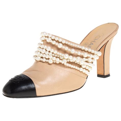 chanel pearl mules|chanel mules for sale.